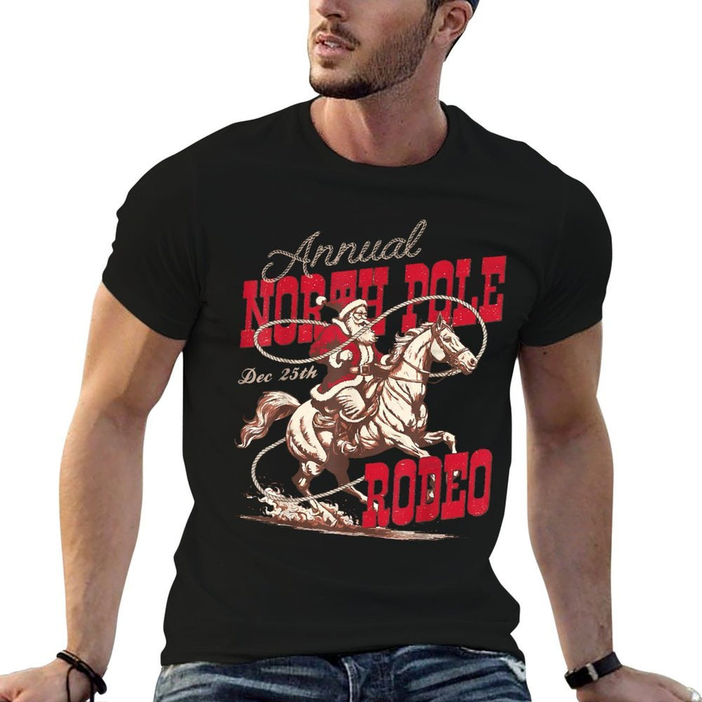 Vintage North Pole Rodeo Cowboy Santa Country Christmas  Versatile T-Shirt
