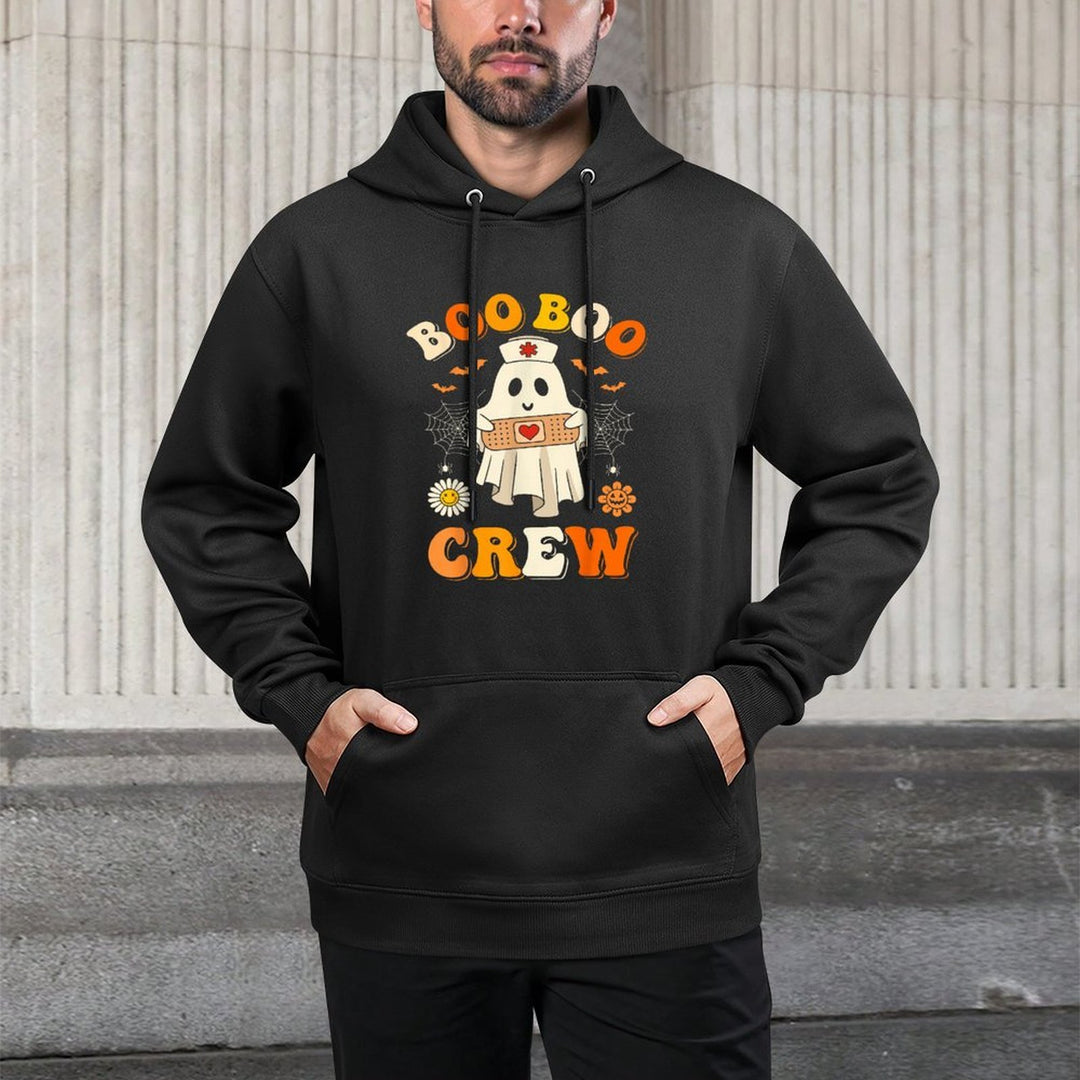 Boo Boo Crew Nurse Halloween Ghost Nurse Nursing Scrub Women Machine Washable Hoodie