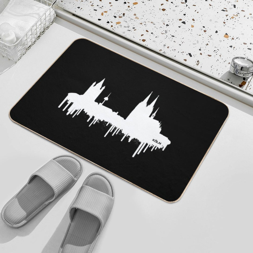 Cologne Skyline - Blur of Color(white)  Eco-Friendly Bath Mat