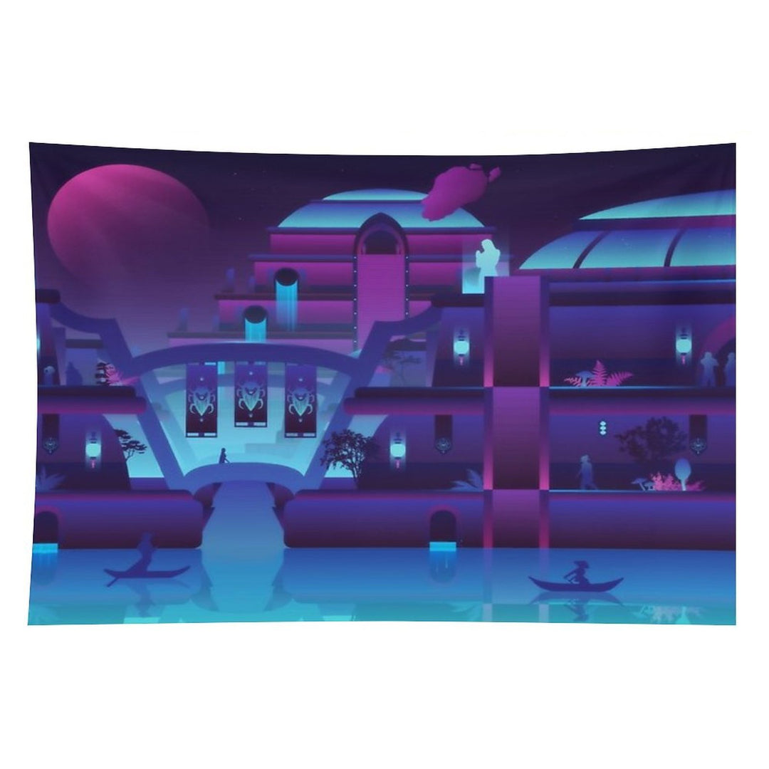 Synthwave Vivec City Tapestry