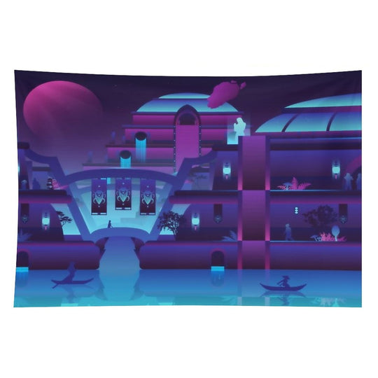 Synthwave Vivec City Tapestry