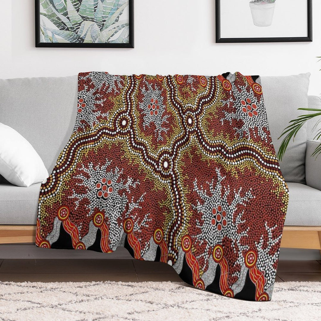 Aboriginal Art Authentic – Travels Versatility Throw Blanket