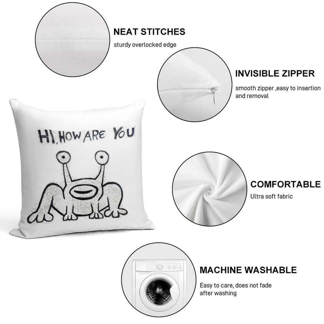 Daniel Johnston Hi How Are You Austin TX Soft Warmth Comfort Throw Pillow