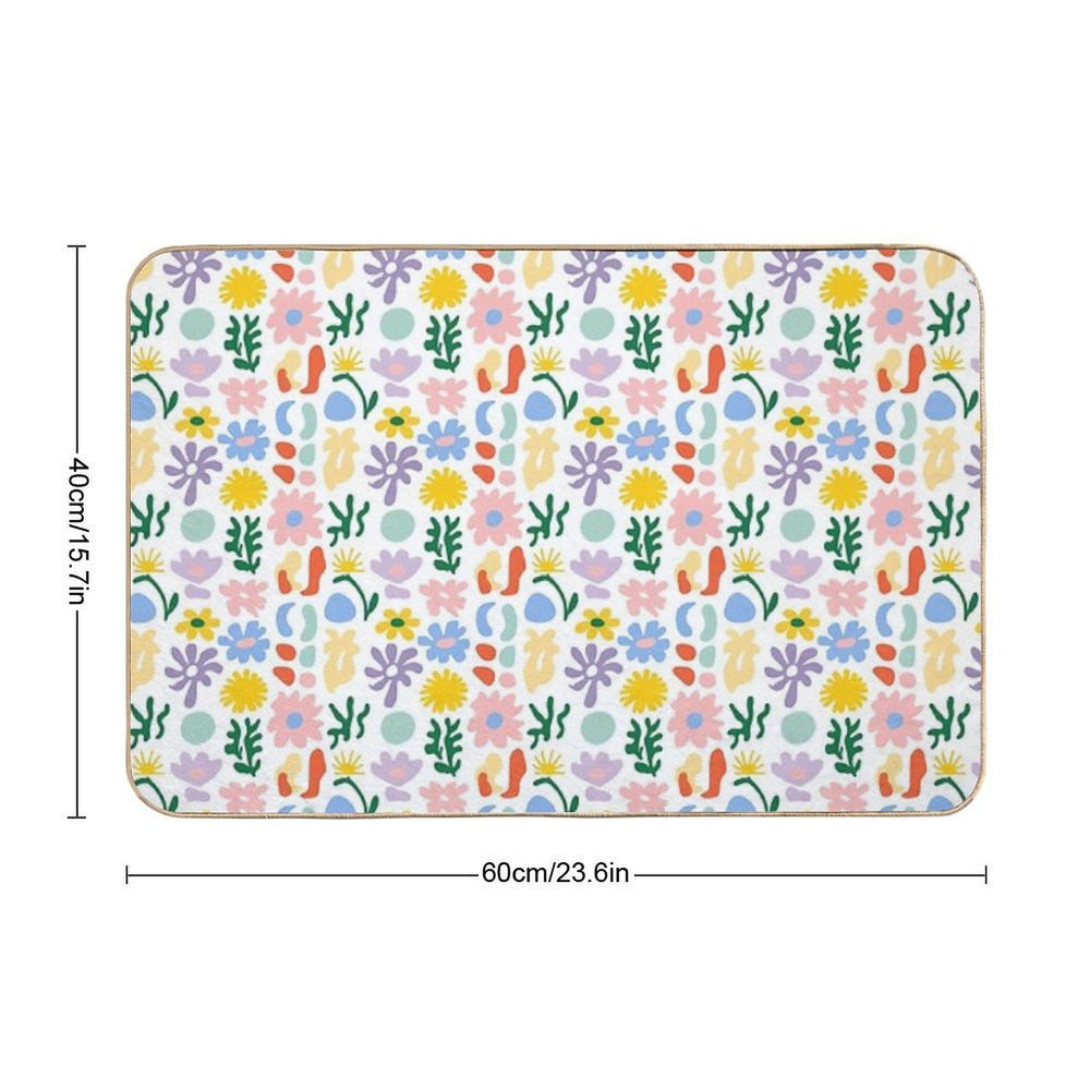 Matisse Inspired Abstract Floral Pattern  Odorless Bath Mat