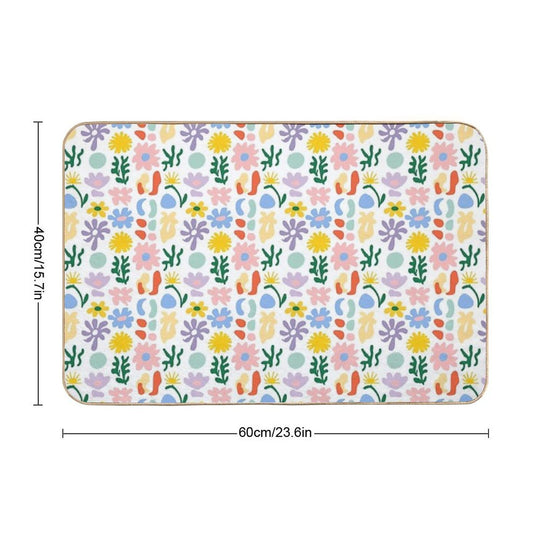 Matisse Inspired Abstract Floral Pattern  Odorless Bath Mat