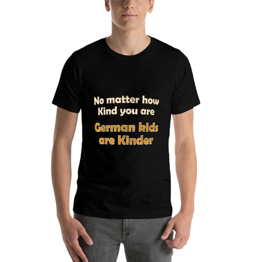 German Kids Are Kinder, German Pun, German Language  Heathered Texture T-Shirt