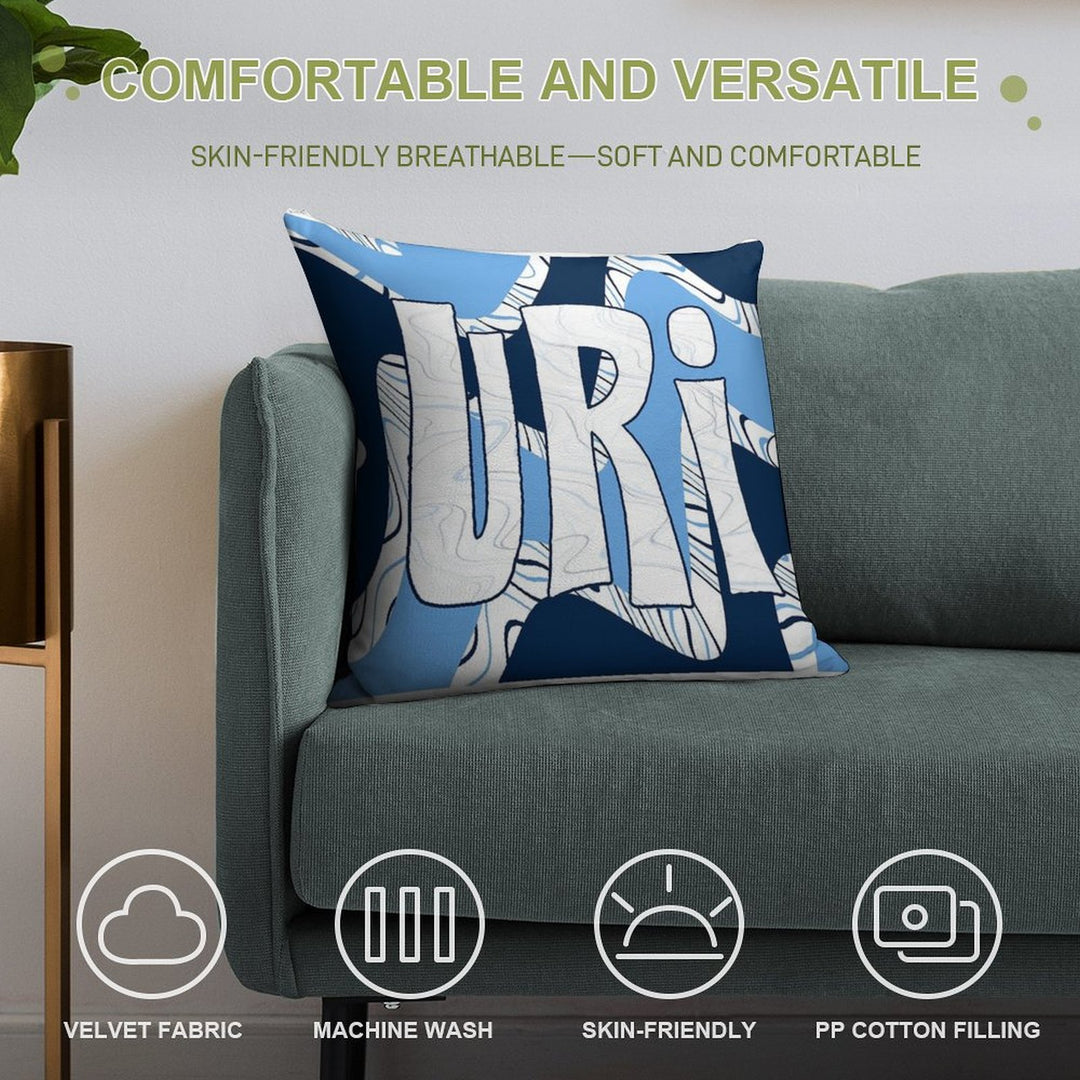 URI Funky Fresh Waves Soft Fade-Resistant Throw Pillow