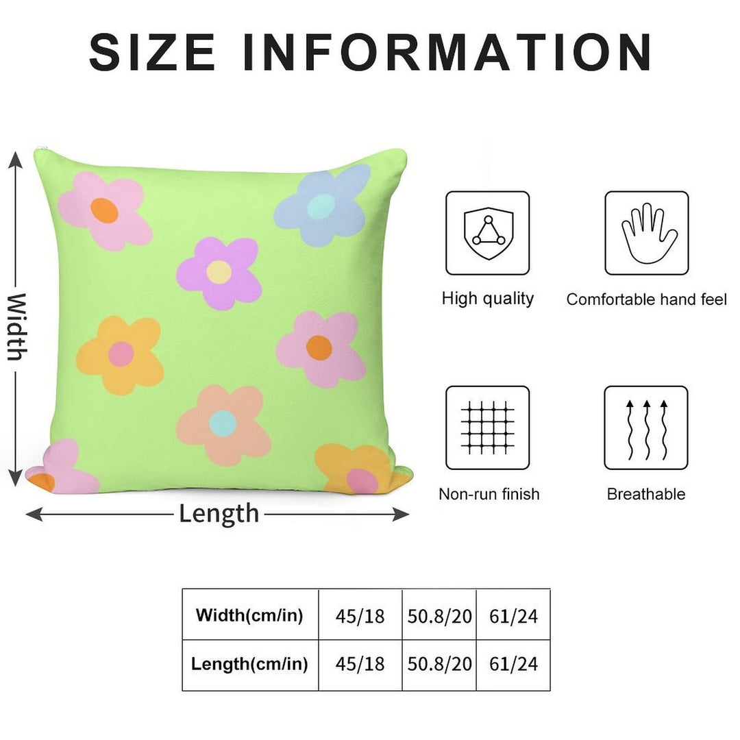 Pastel 5-petal Flowers Soft Gift Ready Throw Pillow