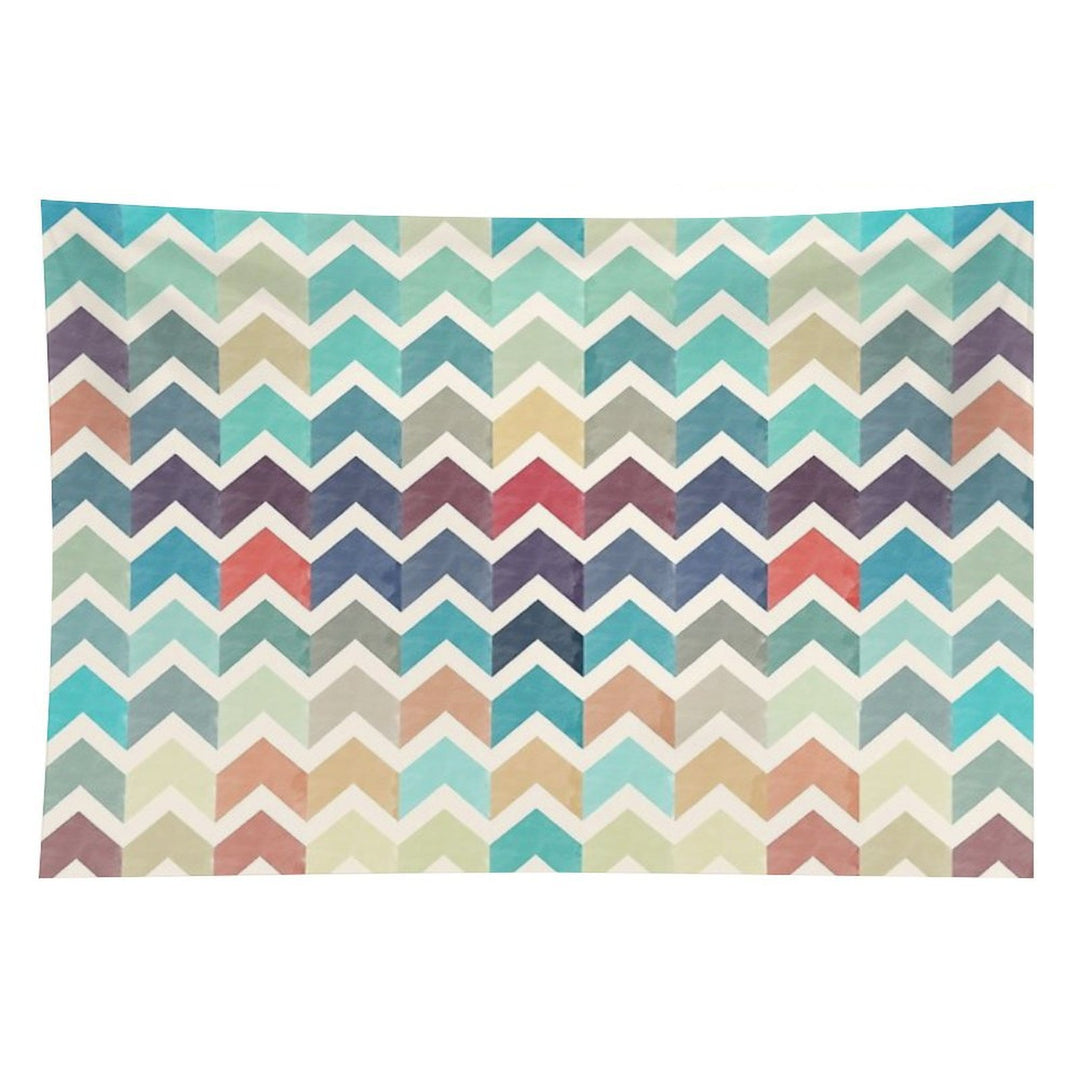 Watercolor Chevron Pattern Tapestry