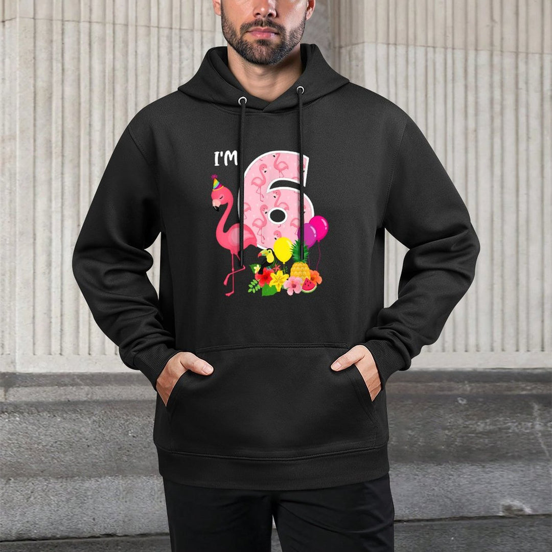Flamingo Birthday Im 6 Tropical Flamingo Theme 6th Birthday Pilling-Resistant Hoodie