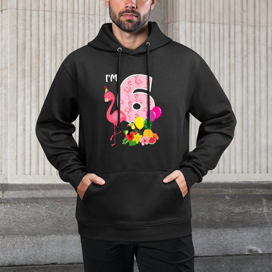 Flamingo Birthday Im 6 Tropical Flamingo Theme 6th Birthday Pilling-Resistant Hoodie