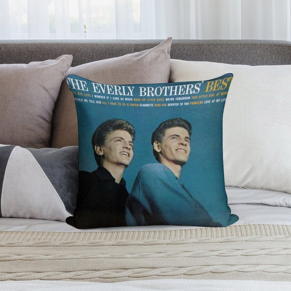 The Everly Brothers' Best, Rockabilly Lp Soft Home Decor Throw Pillow