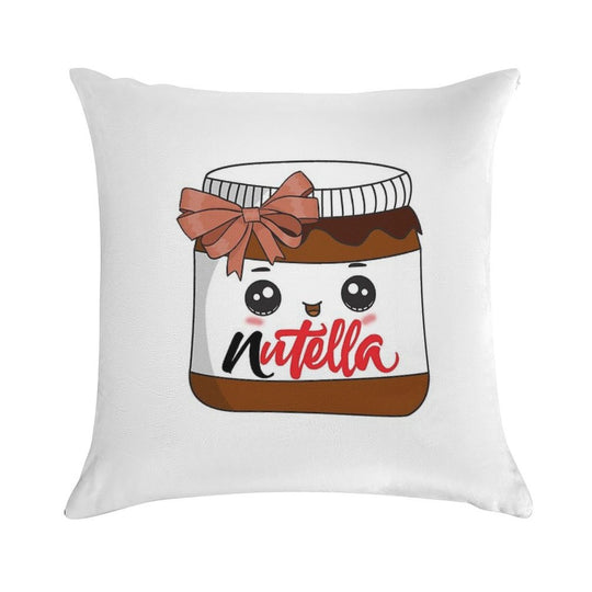 Nutella Soft Hidden Zipper Throw Pillow