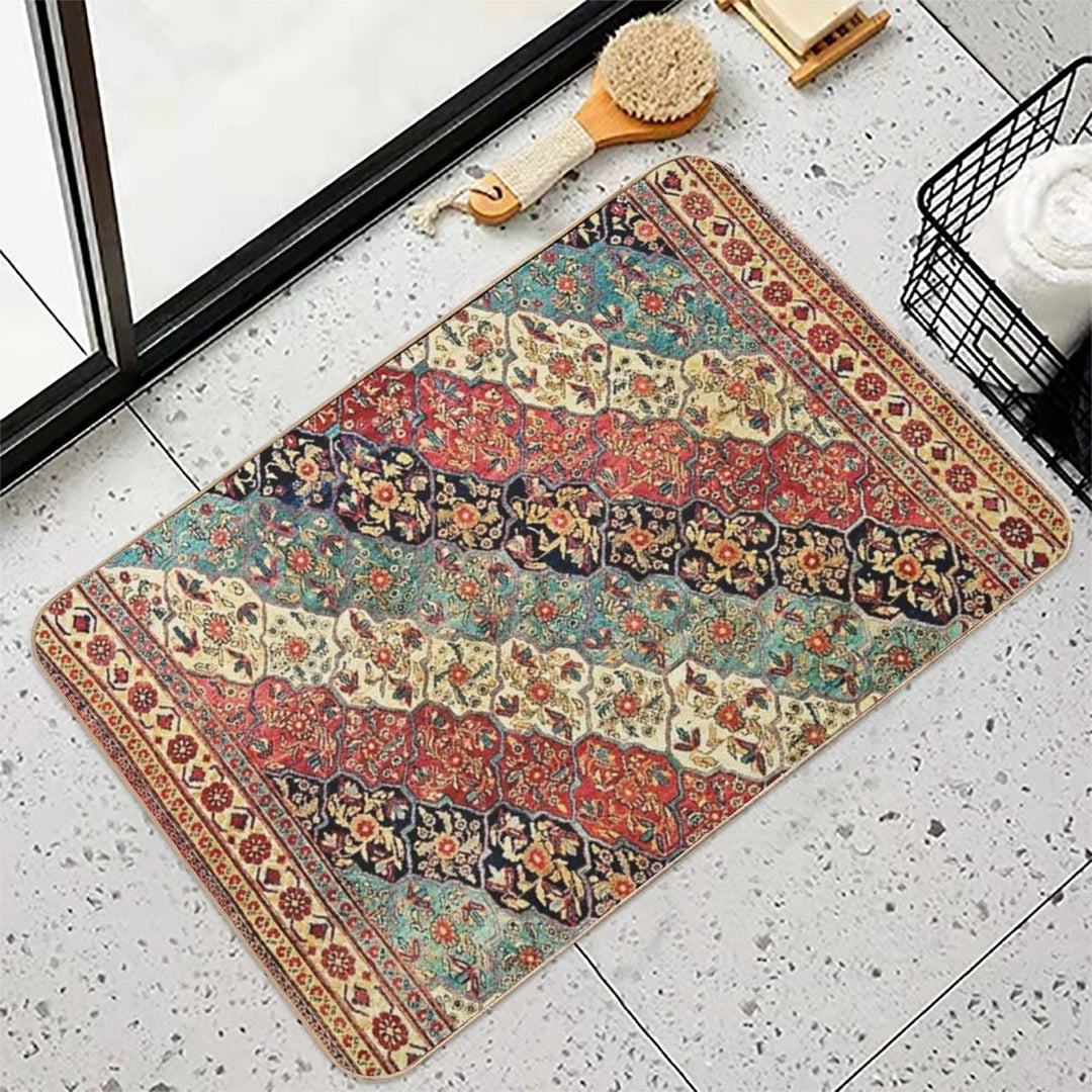 Antique Persian Kerman Rug Print  Absorbent Bath Mat