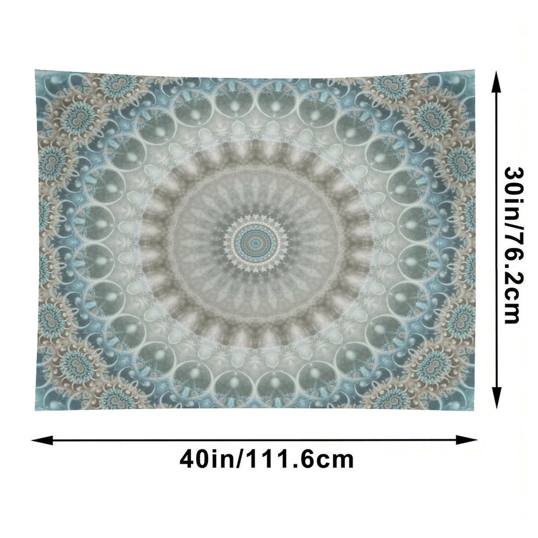 Dreamy Grey, Blue And Ivory Mandala Tapestry