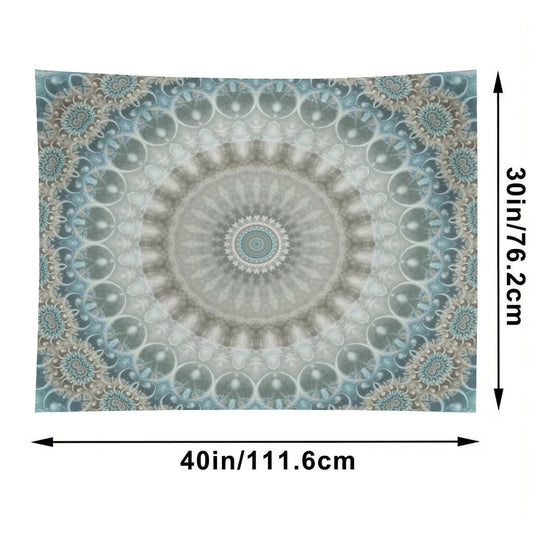 Dreamy Grey, Blue And Ivory Mandala Tapestry