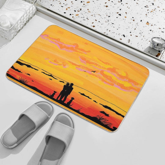 Love at Sunset Durable Bath Mat