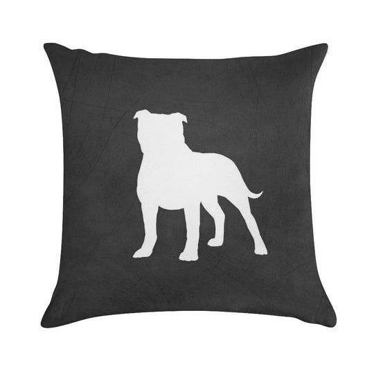 Staffordshire Bull Terrier Silhouette(s) Soft Decorative Cover Throw Pillow