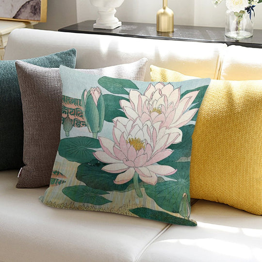 Sacred Lotus Flower Soft Warmth Comfort Throw Pillow