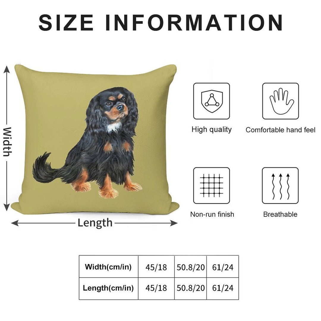 Cavalier King Charles Spaniel (black And Tan) Soft Anti-Pilling Throw Pillow
