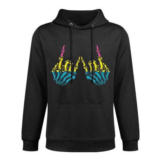 Skeleton Rock Hand LGBT-Q Cool Pansexual Pride Pan Relaxed Fit Hoodie
