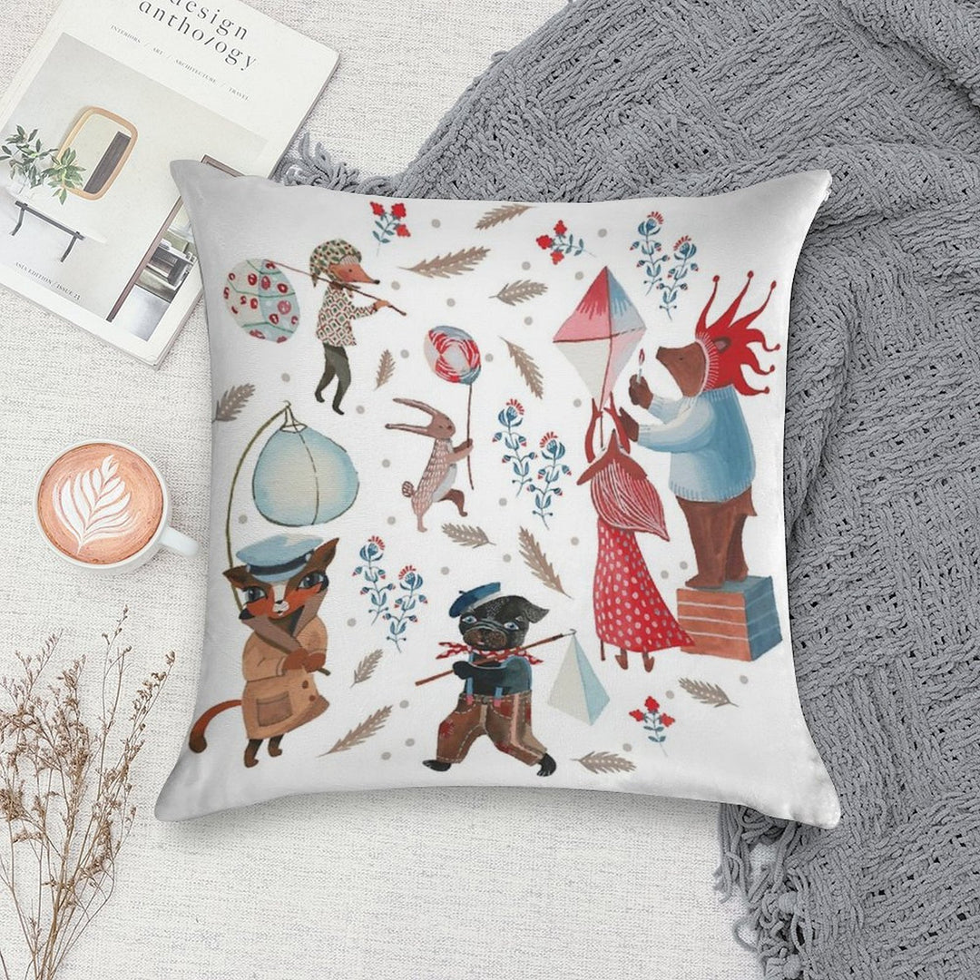 Lantern Parade - Snow Soft Durable Construction Throw Pillow