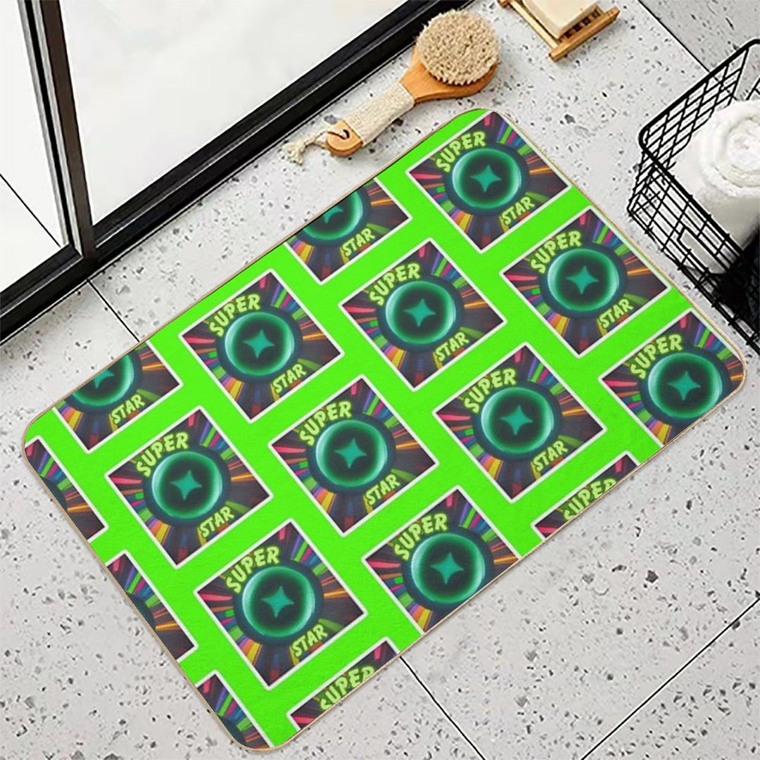 Super Star Neon Design  Slip-Resistant Bath Mat