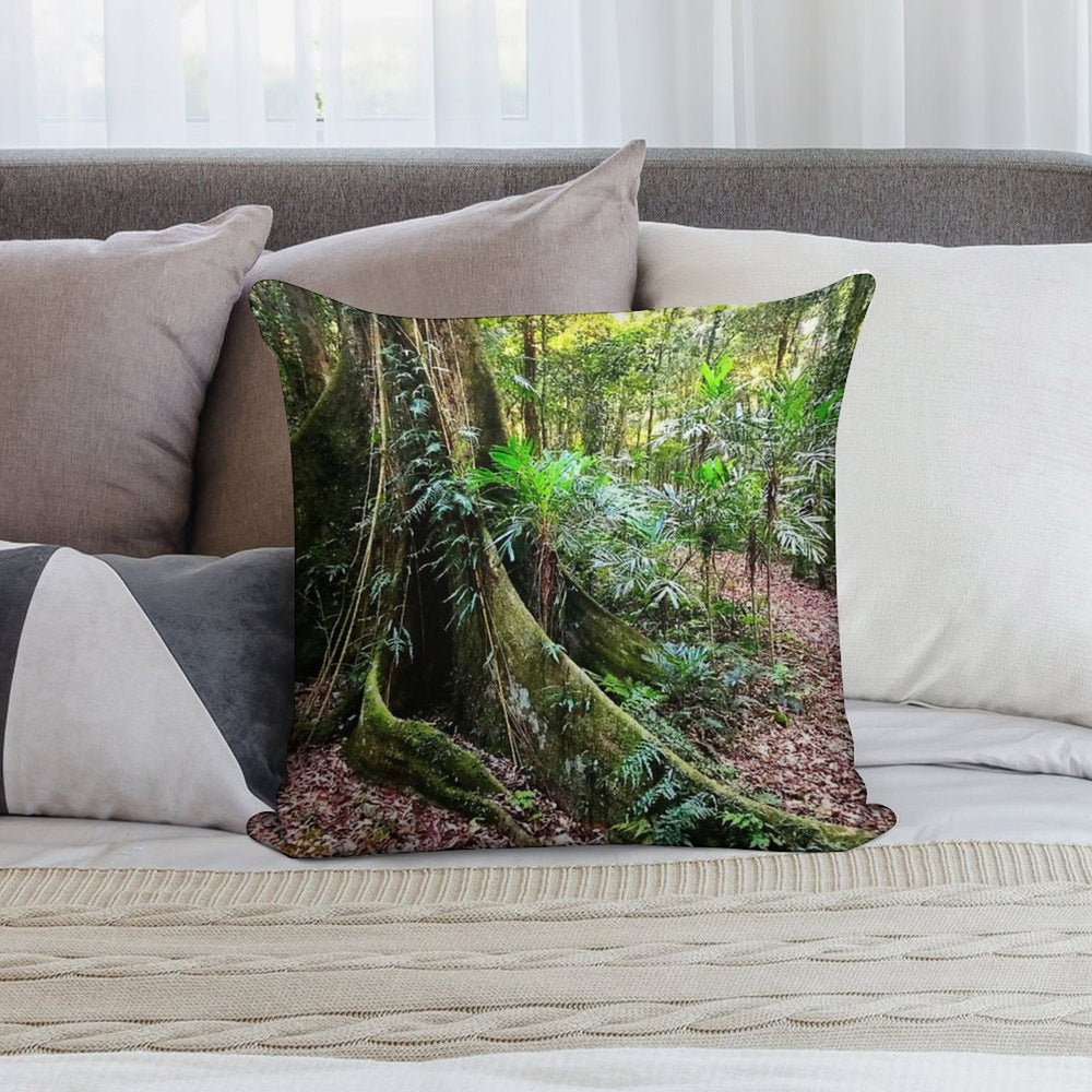 Exploring Rainforest Trees Soft Fade-Resistant Throw Pillow