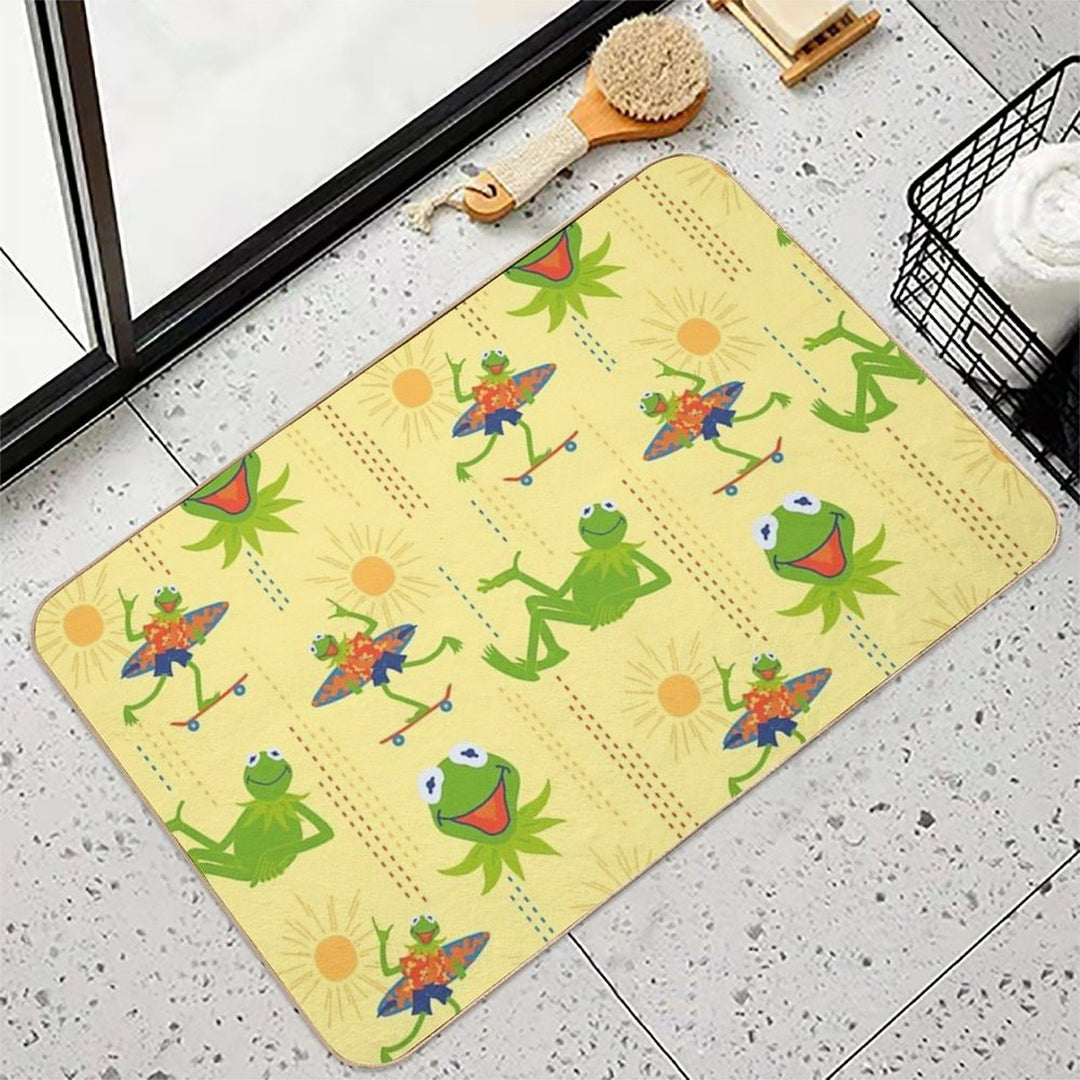 Surfin’ Kermit - Yellow  Absorbent Bath Mat