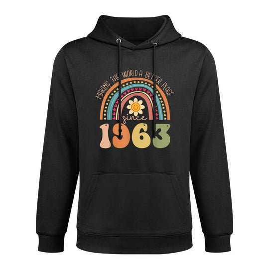 Turning 60 Retro 1963 60th Birthday for Women Machine Washable Hoodie
