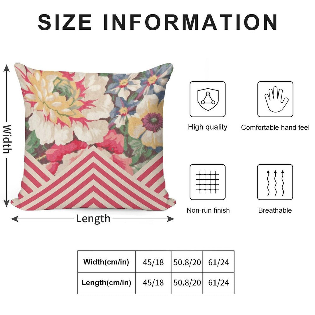 Candy Floral Chevron Soft Bedroom Essential Throw Pillow