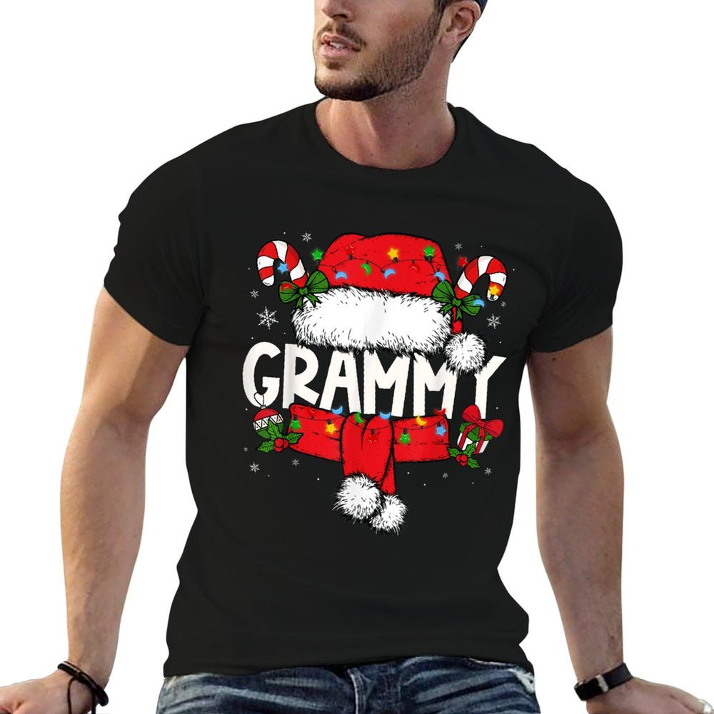 Grammy Christmas Pajama Santa Claus Family Matching Grandma  Trendy Pattern T-Shirt