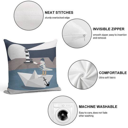 Fisher Seagull Soft Shrink-Resistant Throw Pillow