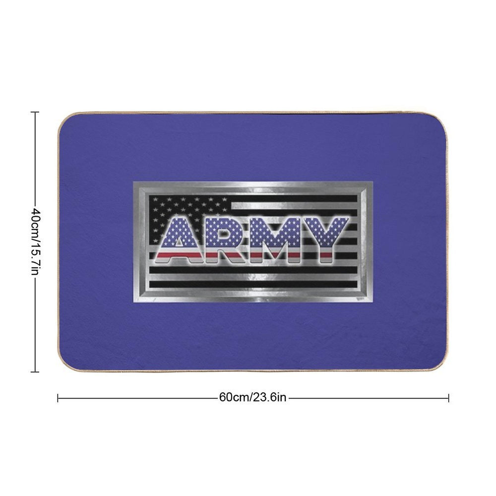 Commemorative Army Metal Flag  Anti-Trip Bath Mat