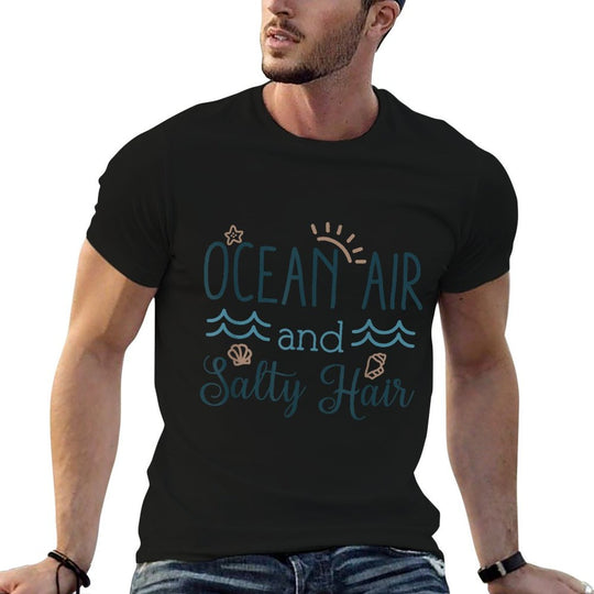 Ocean Air Salty Hair Summer Vacation Beach Starfish Seahorse  Affordable Price T-Shirt
