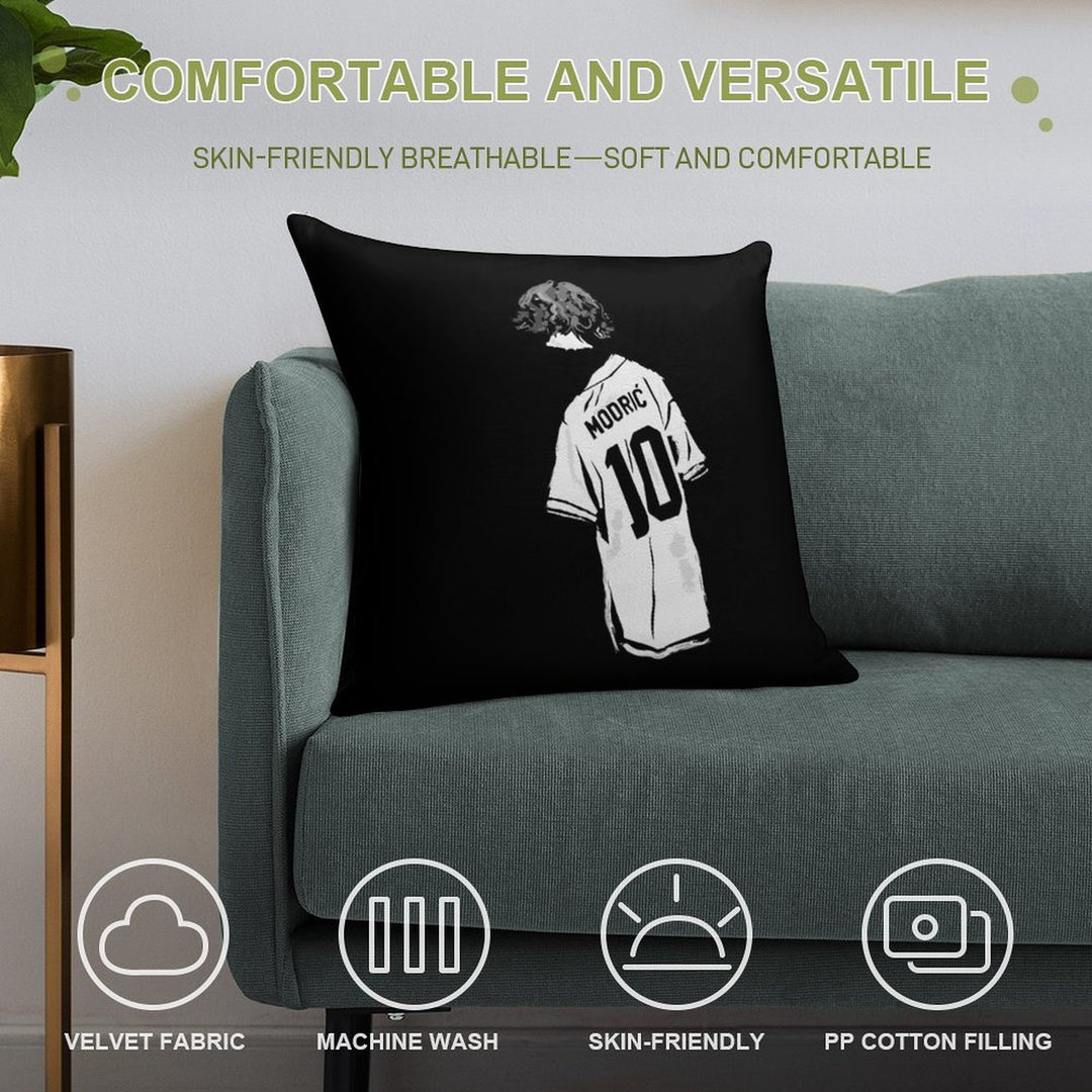 LUKA MODRIC WHITE LEGEND Soft Short Plush Fabric Throw Pillow