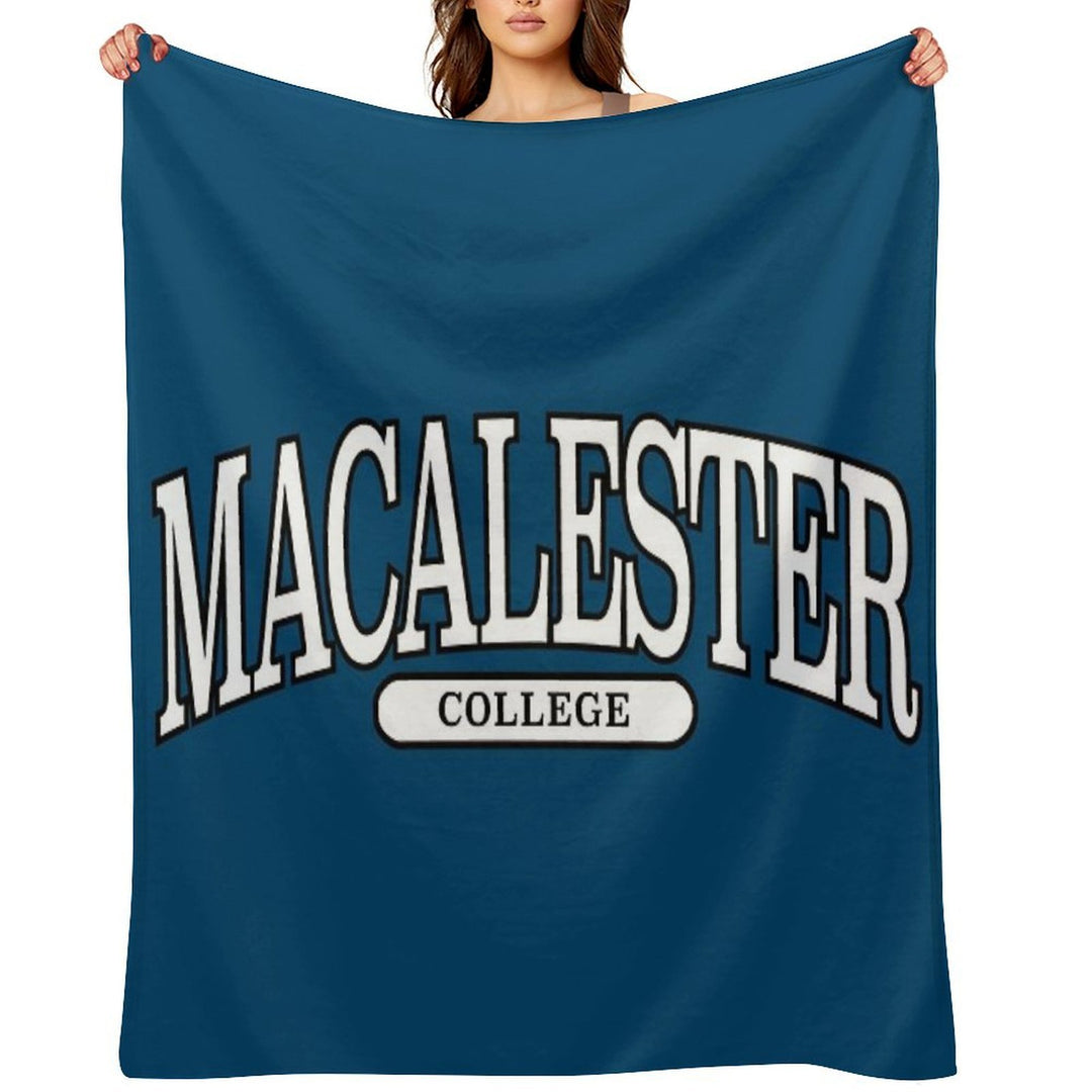 Macalester College - Serif Font Curved Velvety-soft Throw Blanket