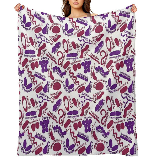 Gram Stain - Labeled Travel-friendly Throw Blanket