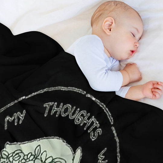 Omori My Thoughts Will Follow You Into Your Dreams Basil Travel-friendly Throw Blanket