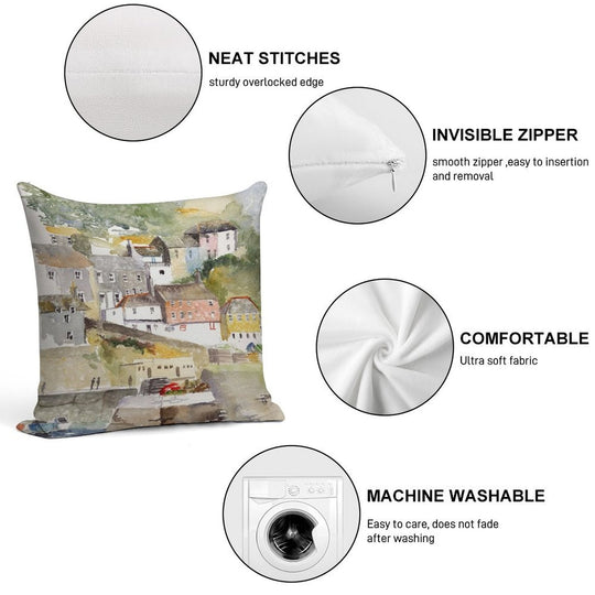 Mevagissey, Cornwall Soft Fade-Resistant Throw Pillow