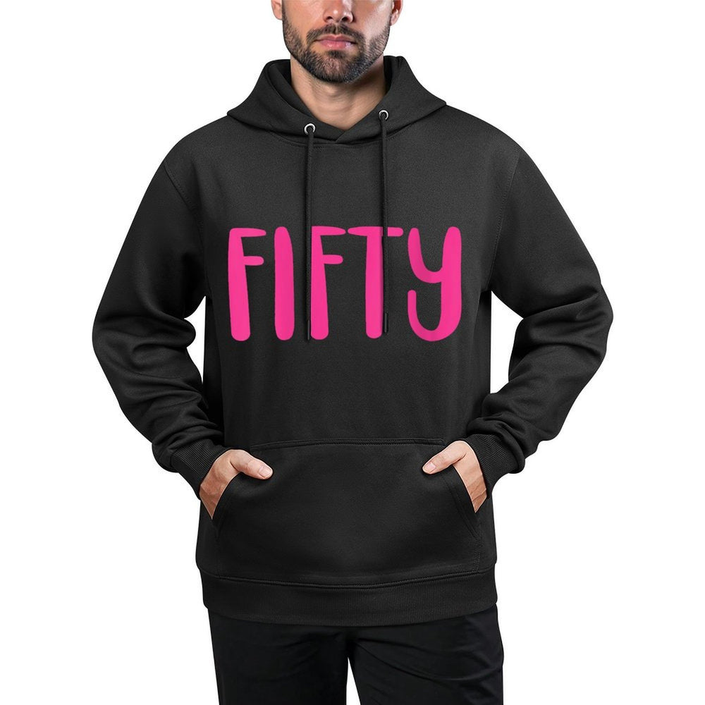 Womens Fifty, 50 Years Old Cute For Women Pink 50th Birthday Breathable Fabric Hoodie