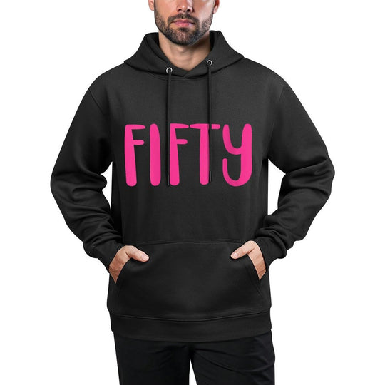 Womens Fifty, 50 Years Old Cute For Women Pink 50th Birthday Breathable Fabric Hoodie
