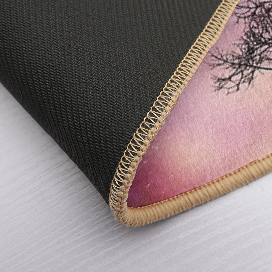 Moon Tree - Magical Night Scene with Tree And Full Moon  Fade-Resistant Bath Mat