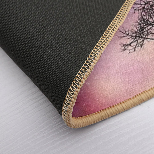 Moon Tree - Magical Night Scene with Tree And Full Moon  Fade-Resistant Bath Mat