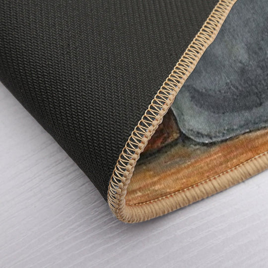 Black Cat on A Sunny Windowsill – Cozy Cottage Illustration  Fade-Resistant Bath Mat