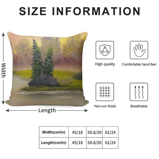 Misty Forest Soft Home Decor Throw Pillow