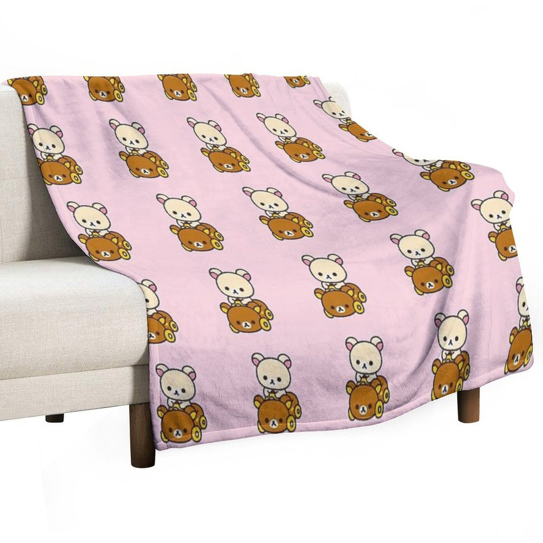 Korilakkuma Driving A Rilakkuma Car Comfort Throw Blanket