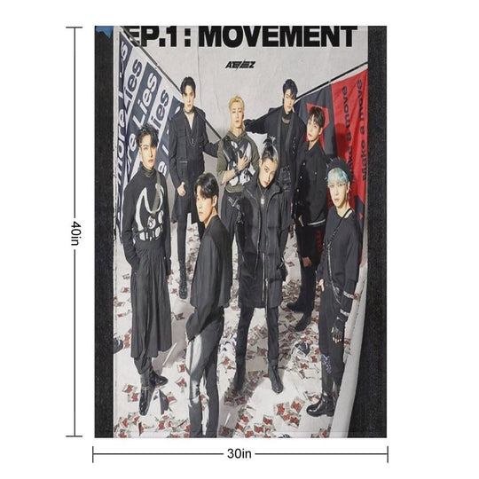 ATEEZ THE WORLD EP.1  MOVEMENT GUERRILLA Versatility Throw Blanket