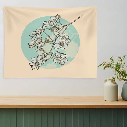 Little White Flowers Tapestry