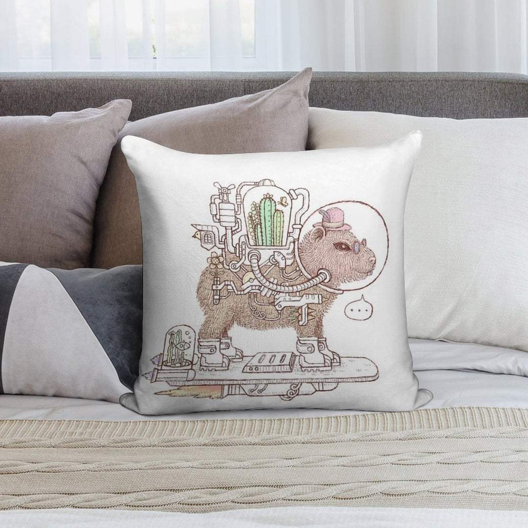 Capybara Space Suits Soft Easy Maintenance Throw Pillow